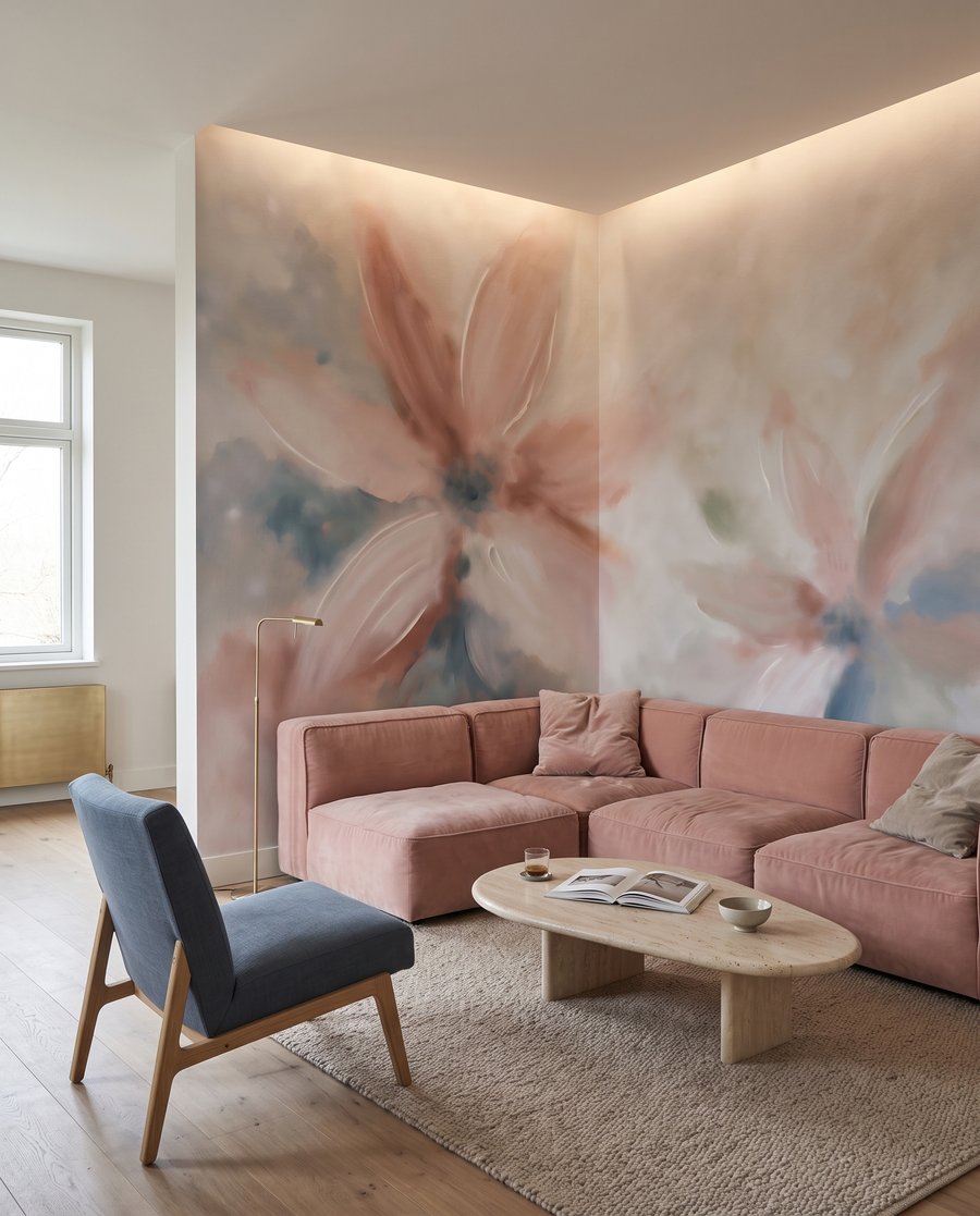 Flores em pinceladas suaves — interior 1