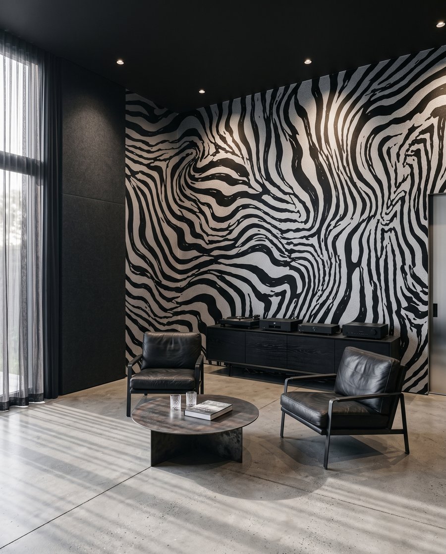 Riscas em movimento num interior