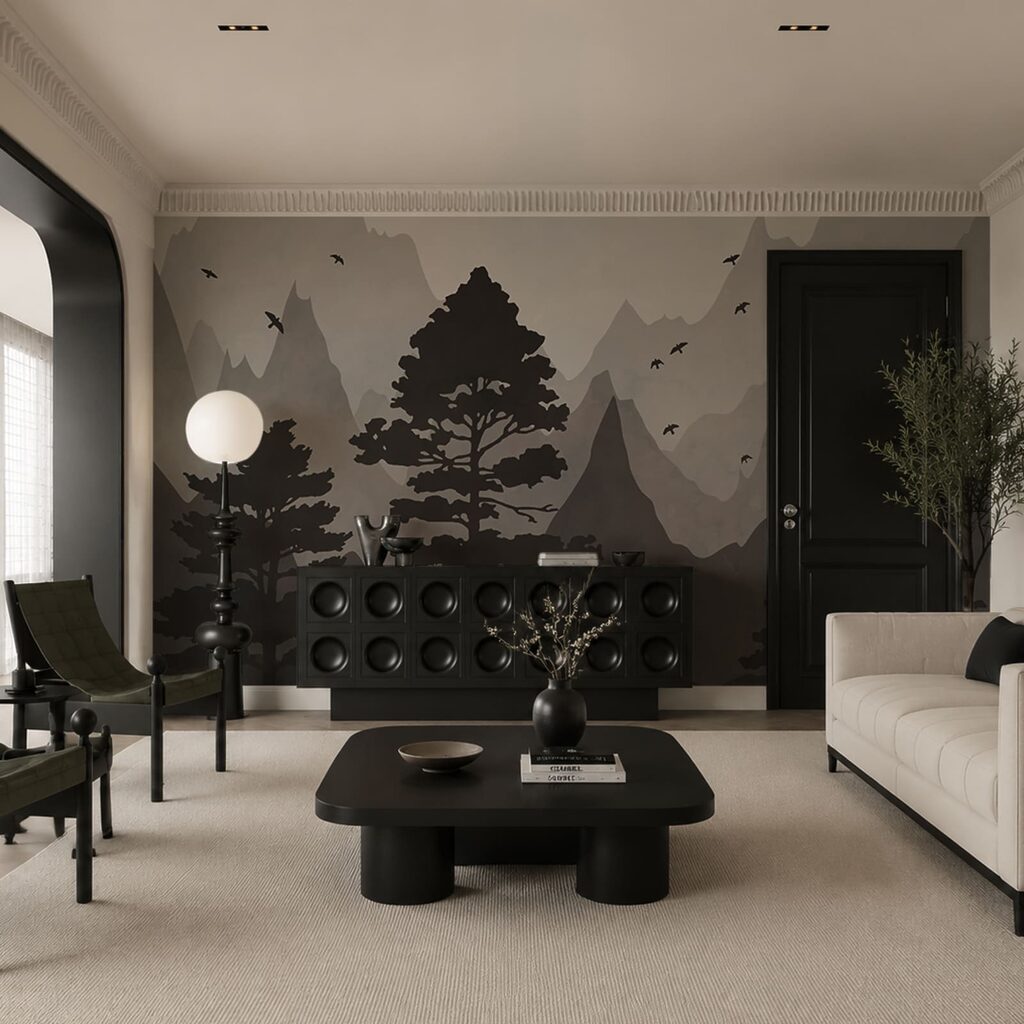 Pinheiros em montanhas — interior 2
