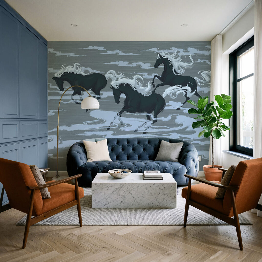 Cavalos entre nuvens — interior 1