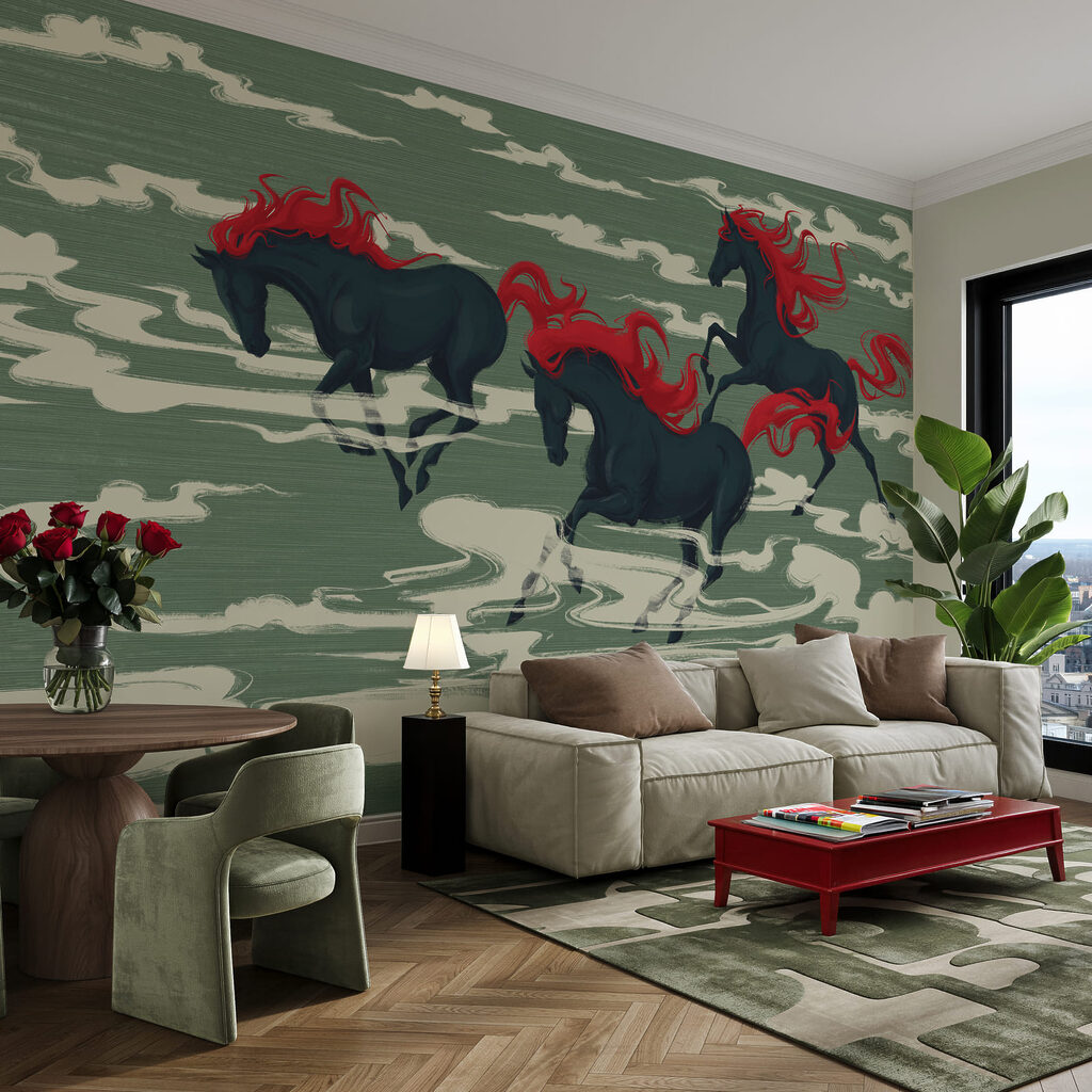 Cavalos entre nuvens — interior 1