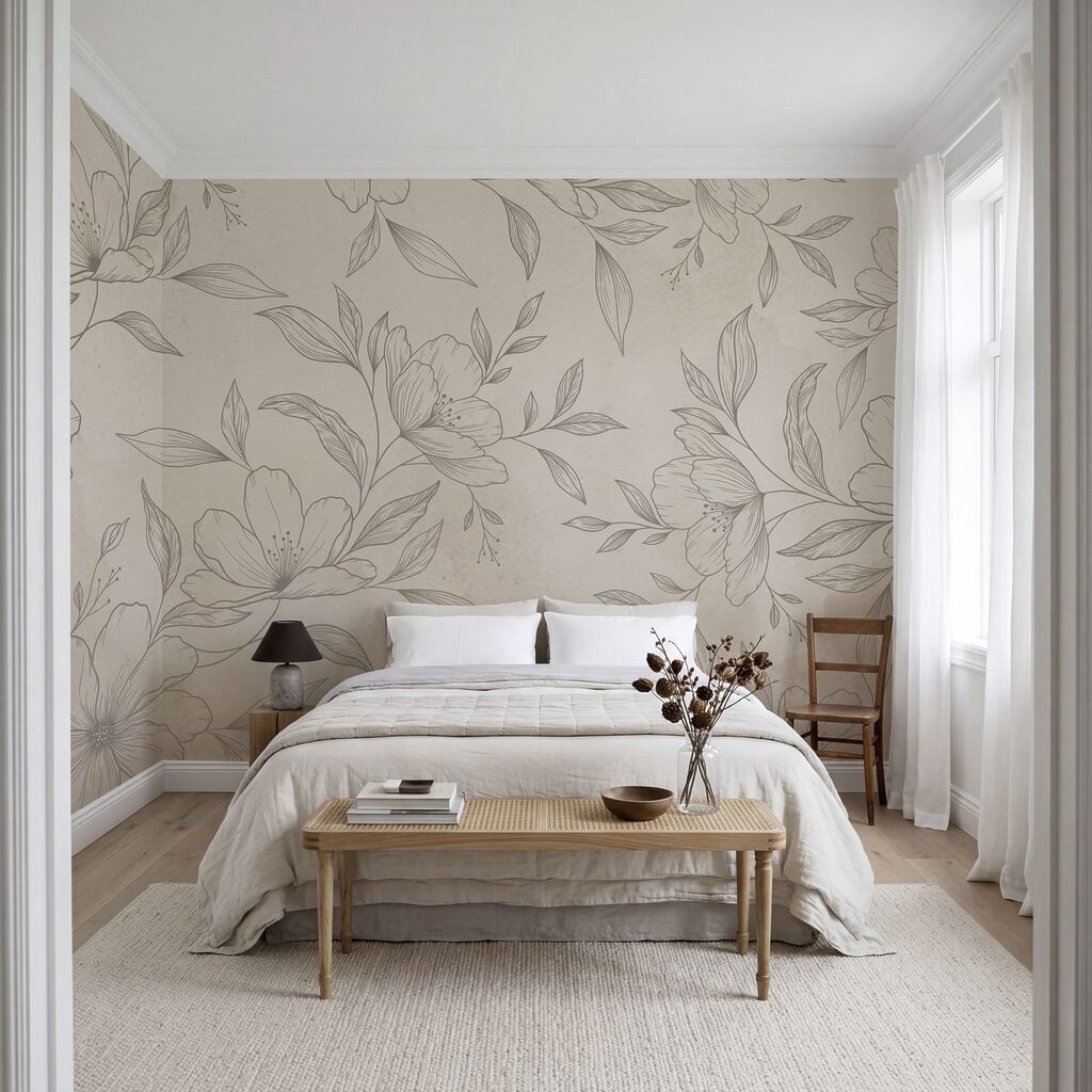 Flores de traço fino — interior 2
