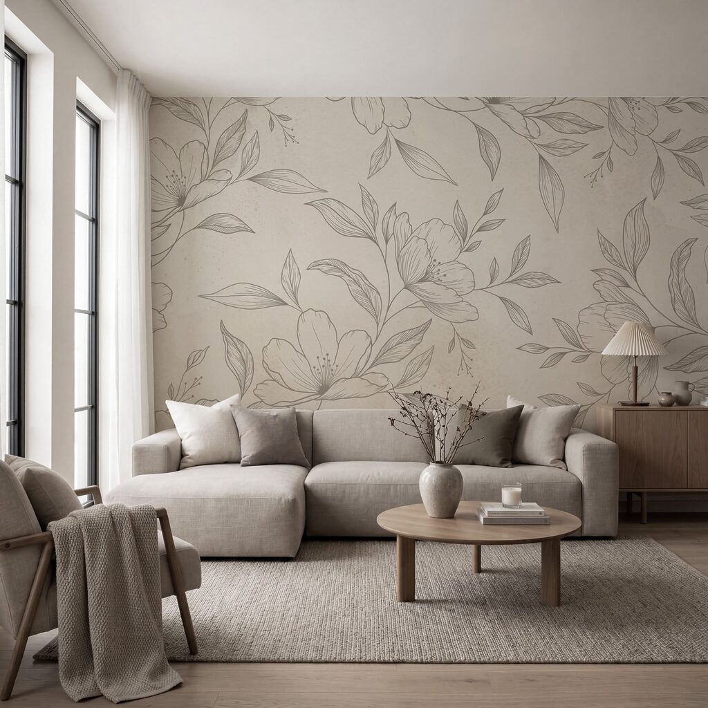 Flores de traço fino — interior 1