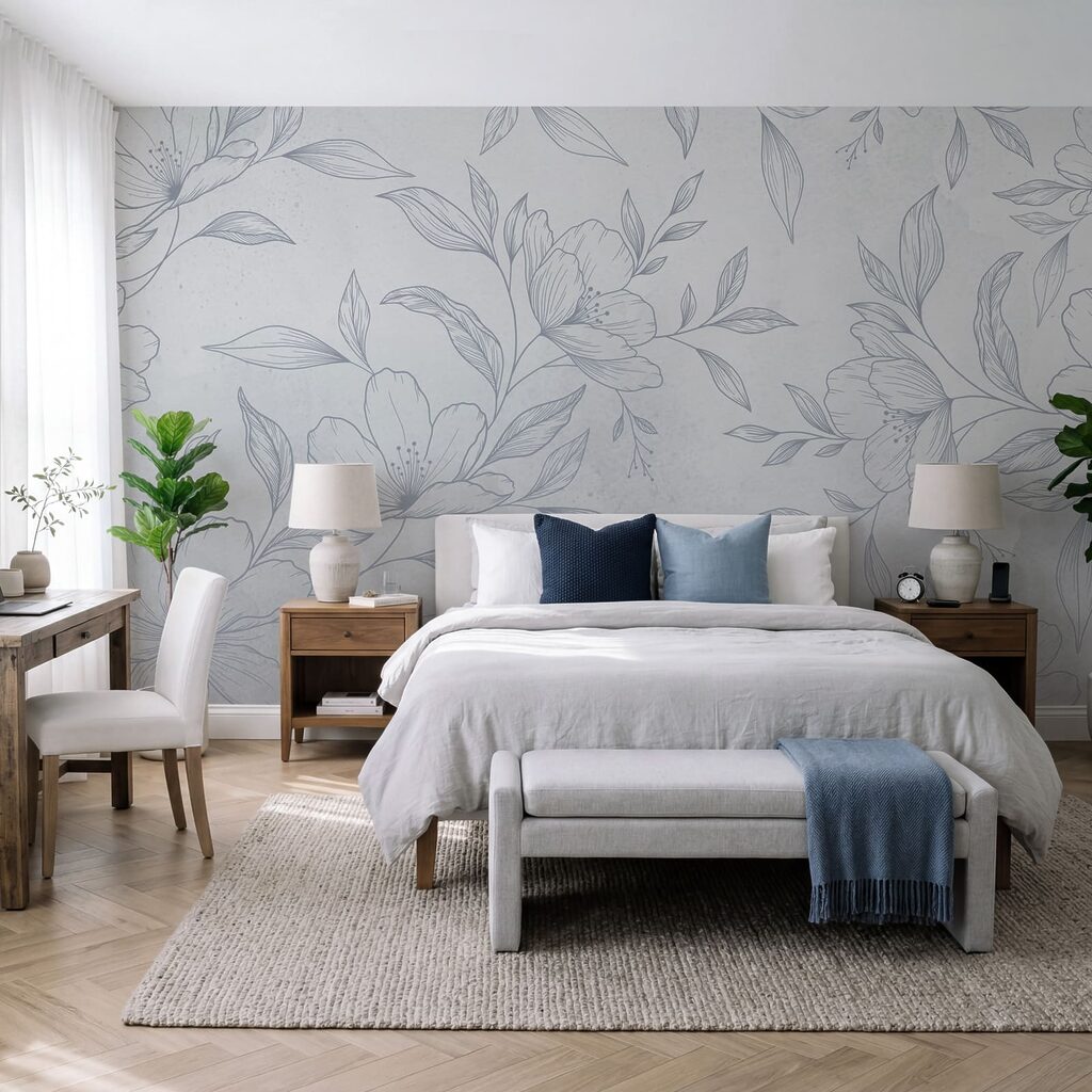 Flores de traço fino — interior 1