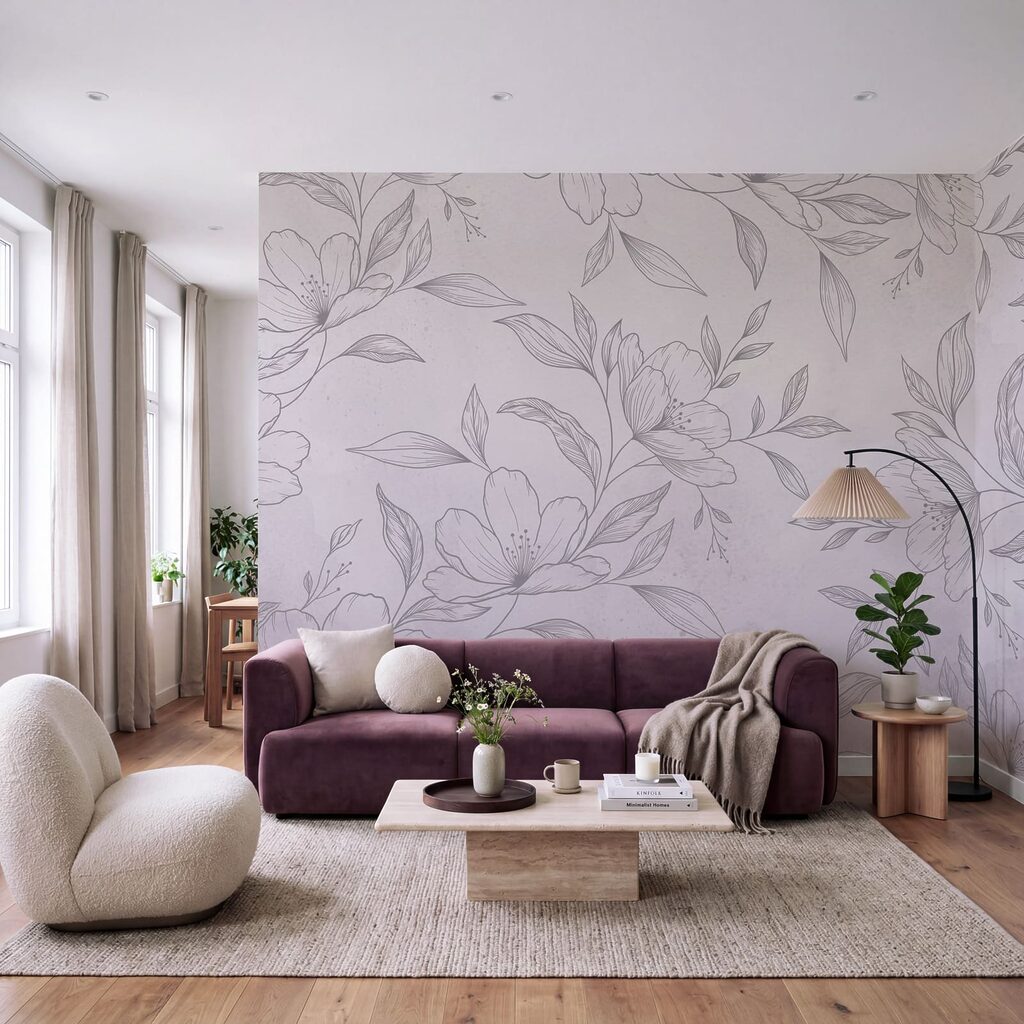 Flores de traço fino — interior 2