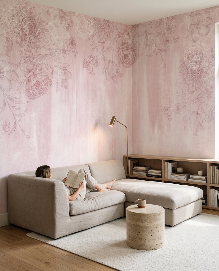 Flores finas sobre tinta — interior 1