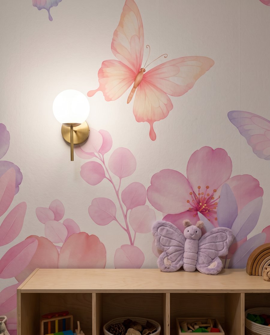 Borboletas sobre flores — detalhe