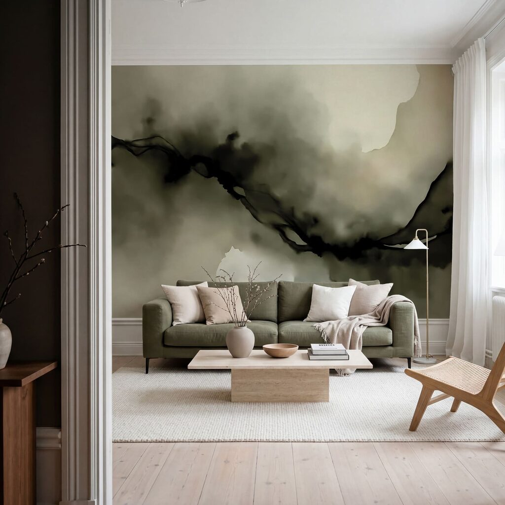 Corrente escura em aguarela — interior 1
