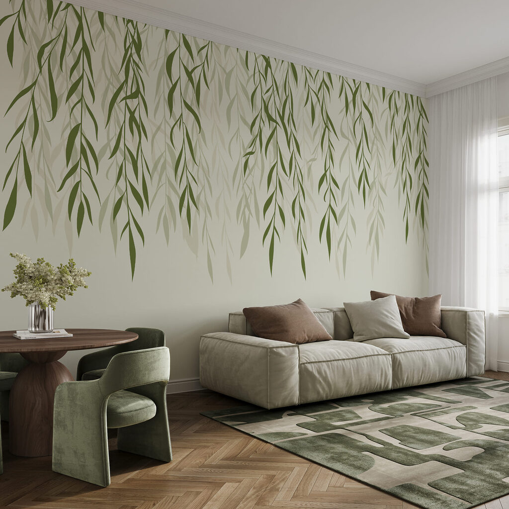 Folhas pendentes em tinta — interior 2