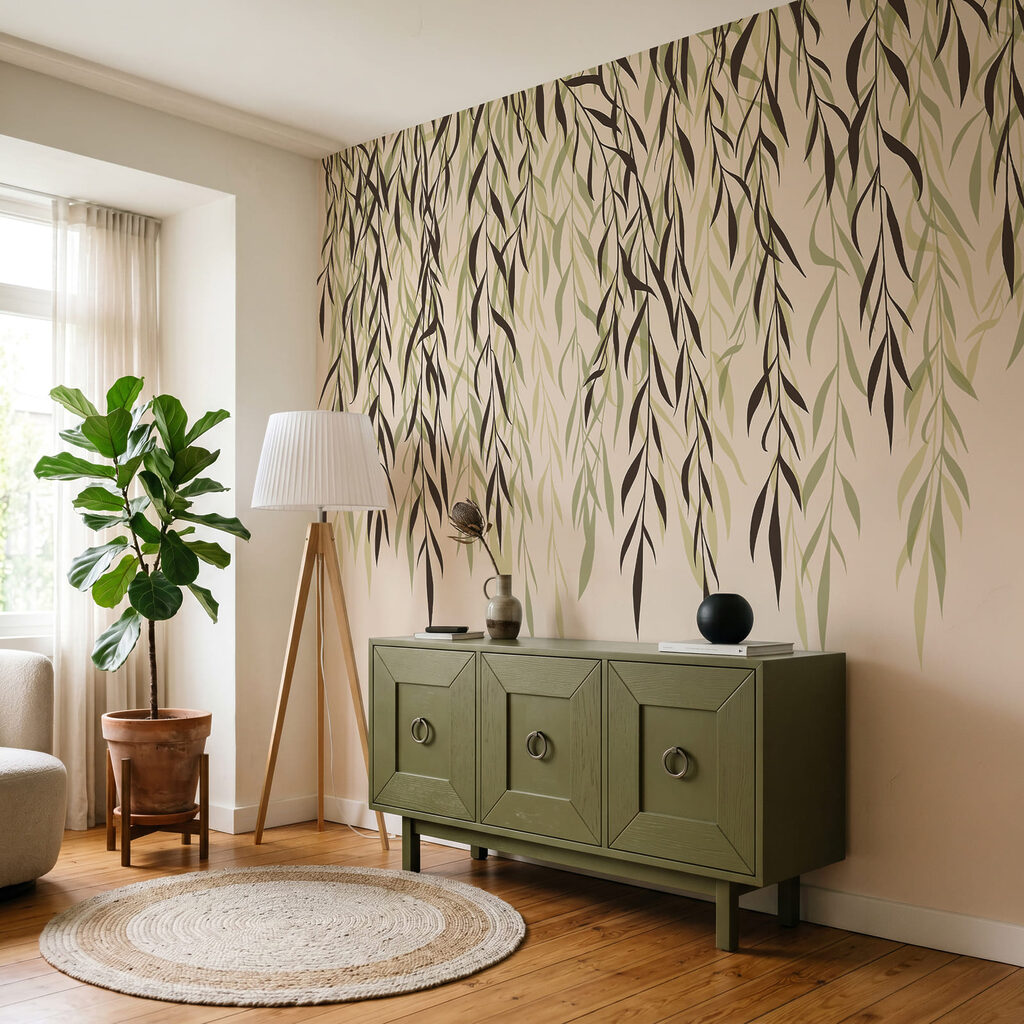 Folhas pendentes em tinta — interior 3
