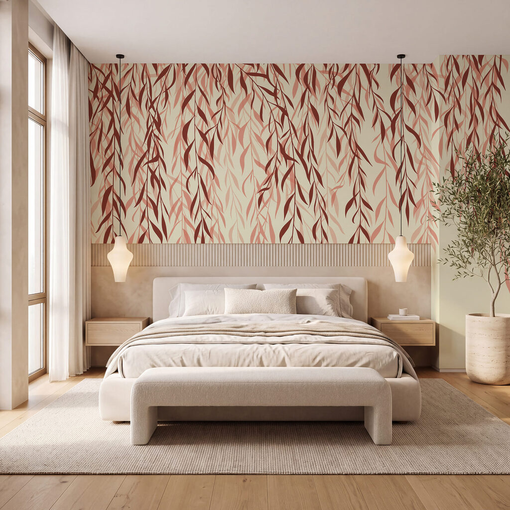 Folhas pendentes em tinta — interior 1