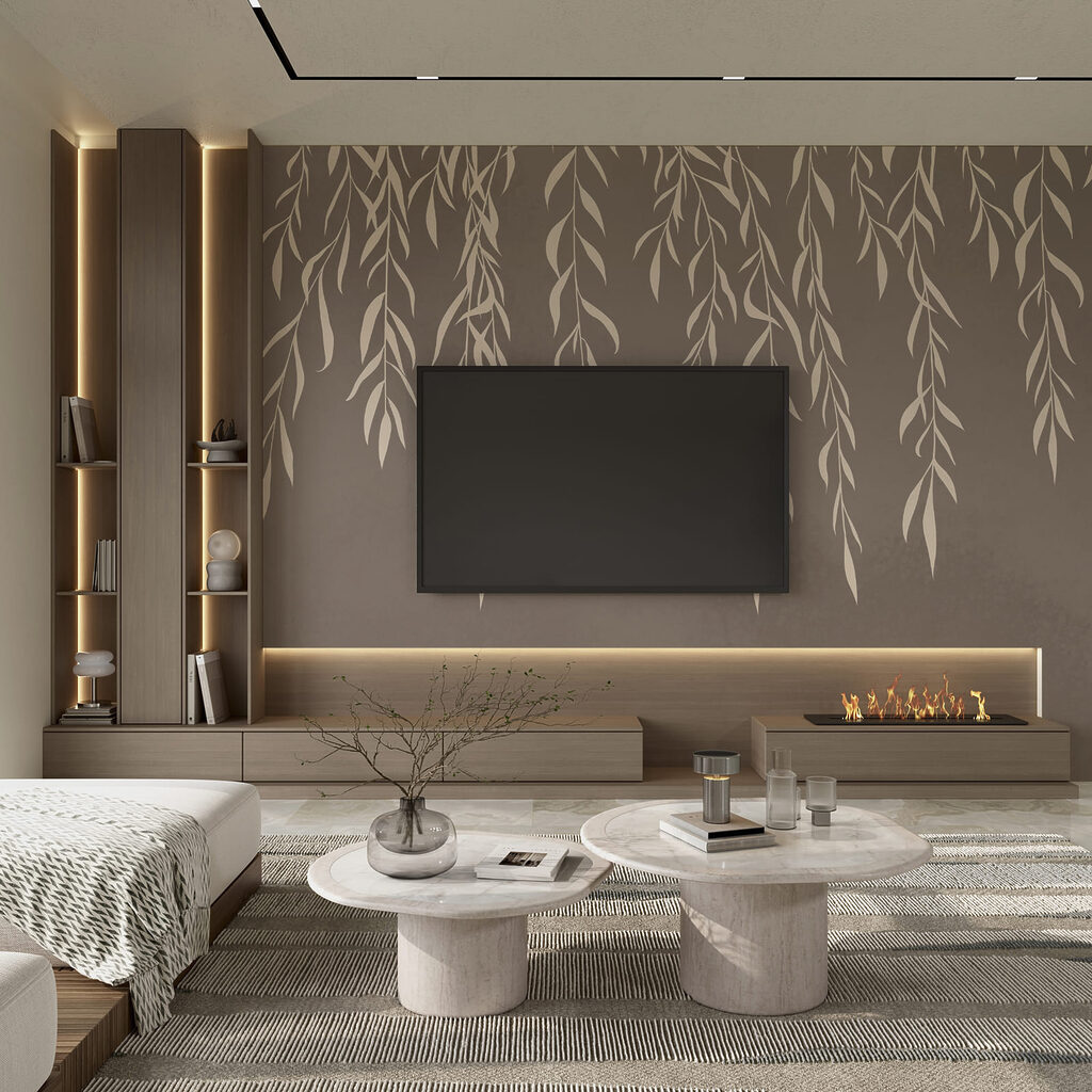 Ramos brancos pendentes — interior 1