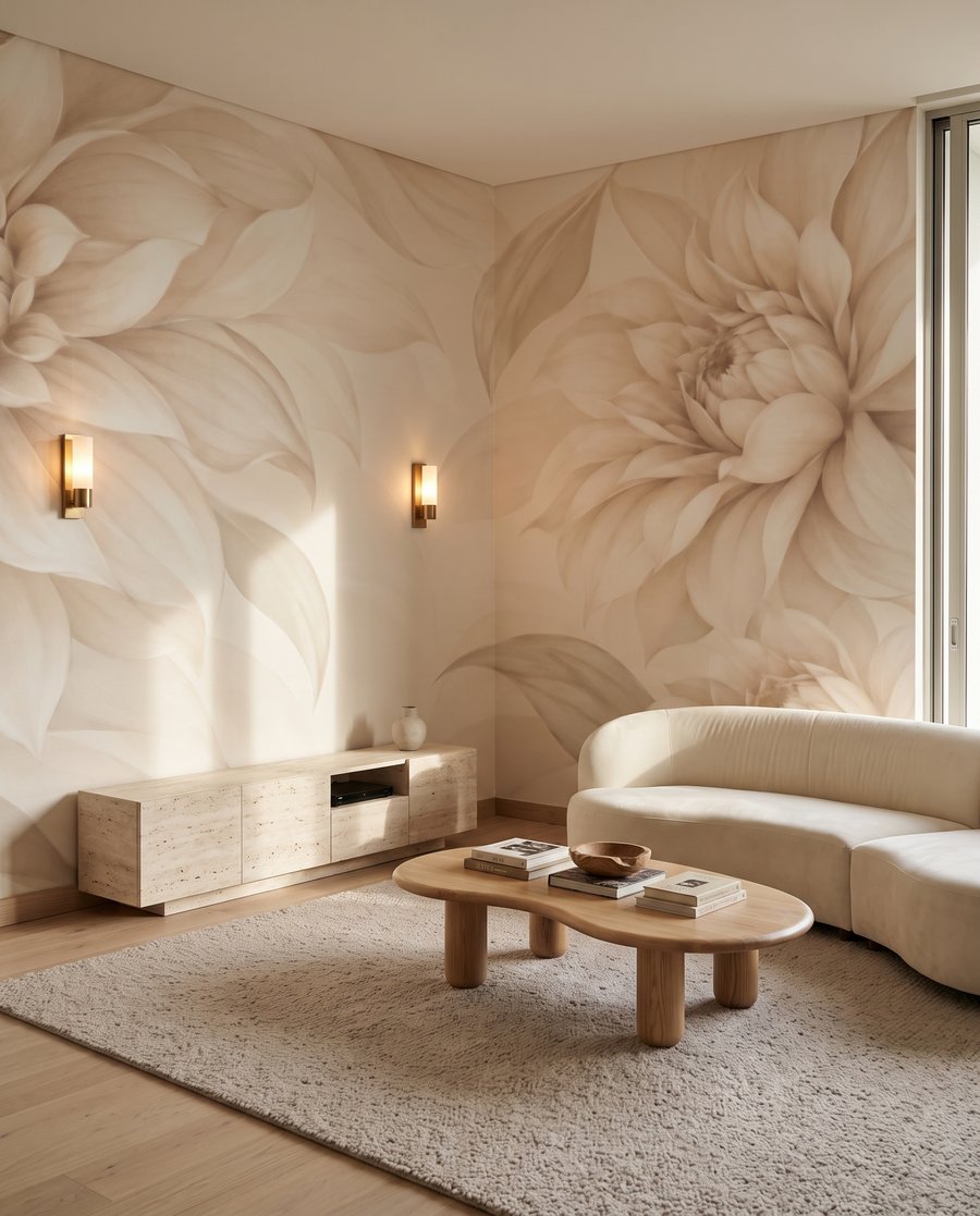 Flores grandes nas margens — interior 1