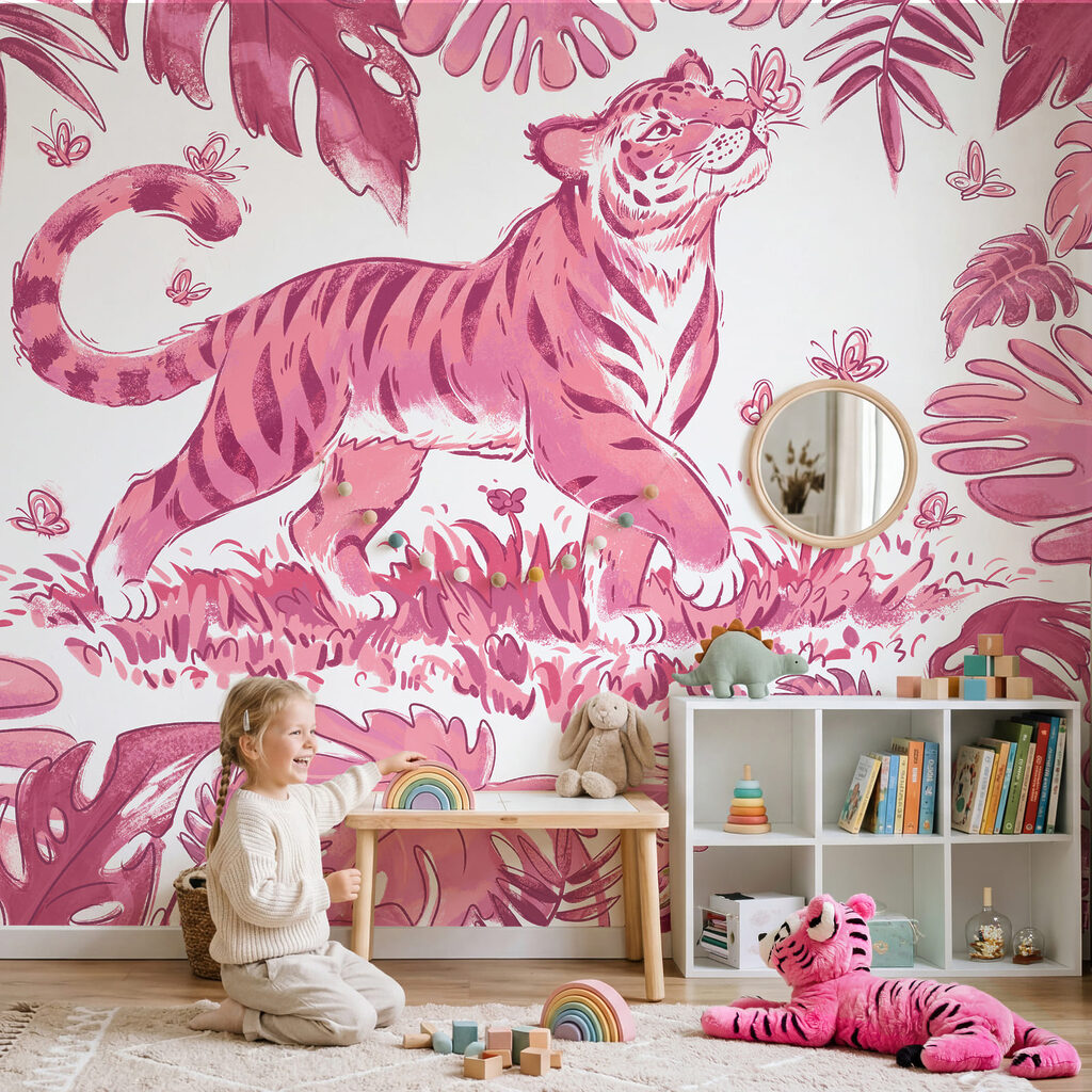 Tigre entre folhas garridas — interior 1