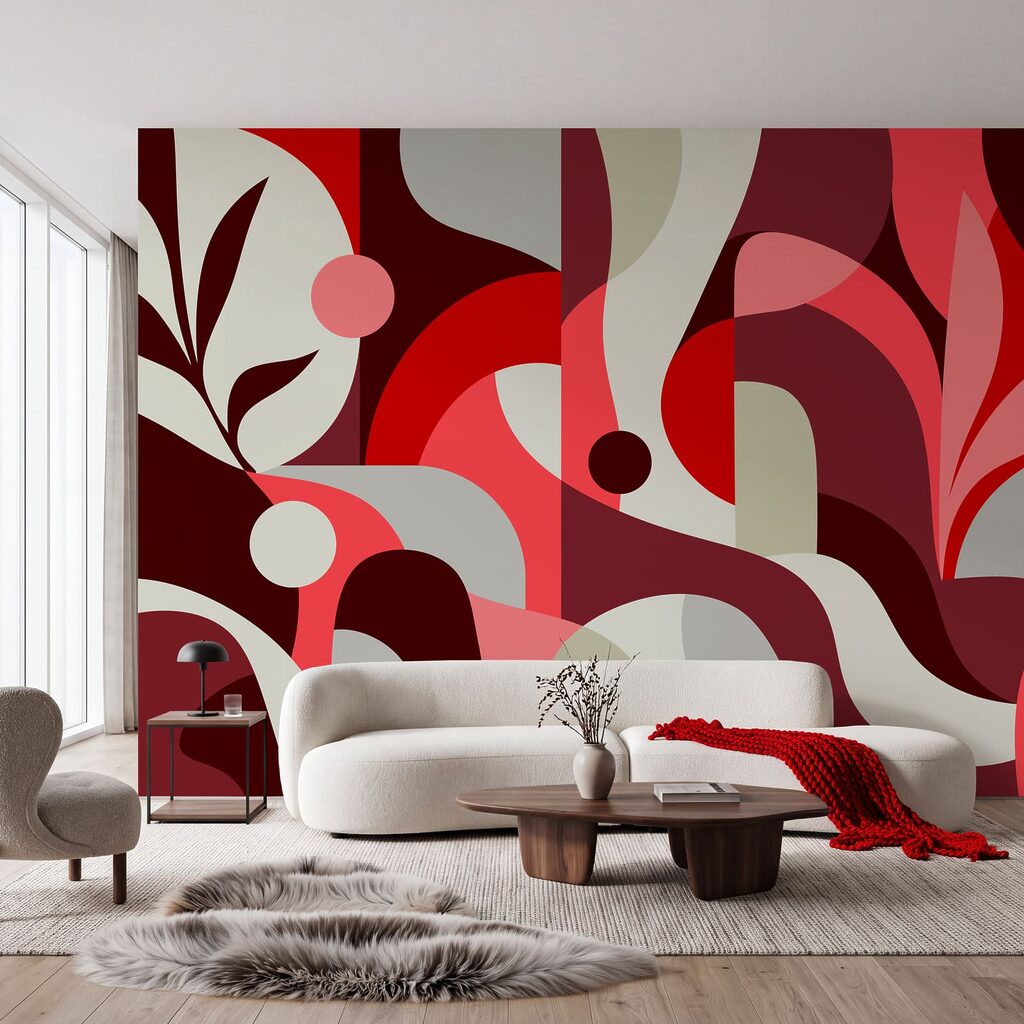 Faixas coloridas e ramos — interior 1