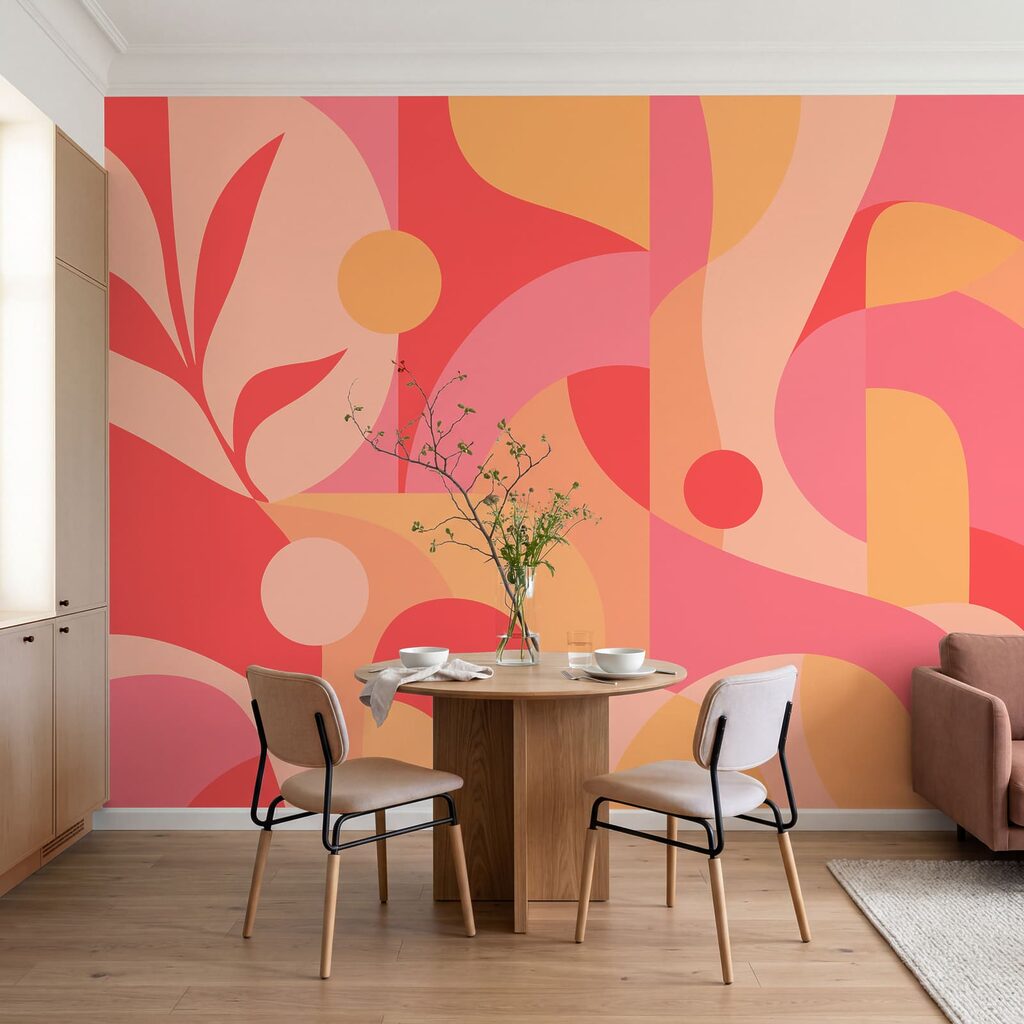 Faixas coloridas e ramos — interior 1