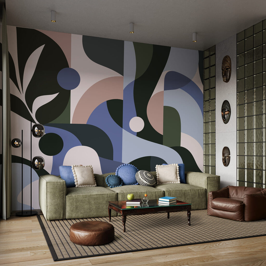 Faixas coloridas e ramos — interior 3