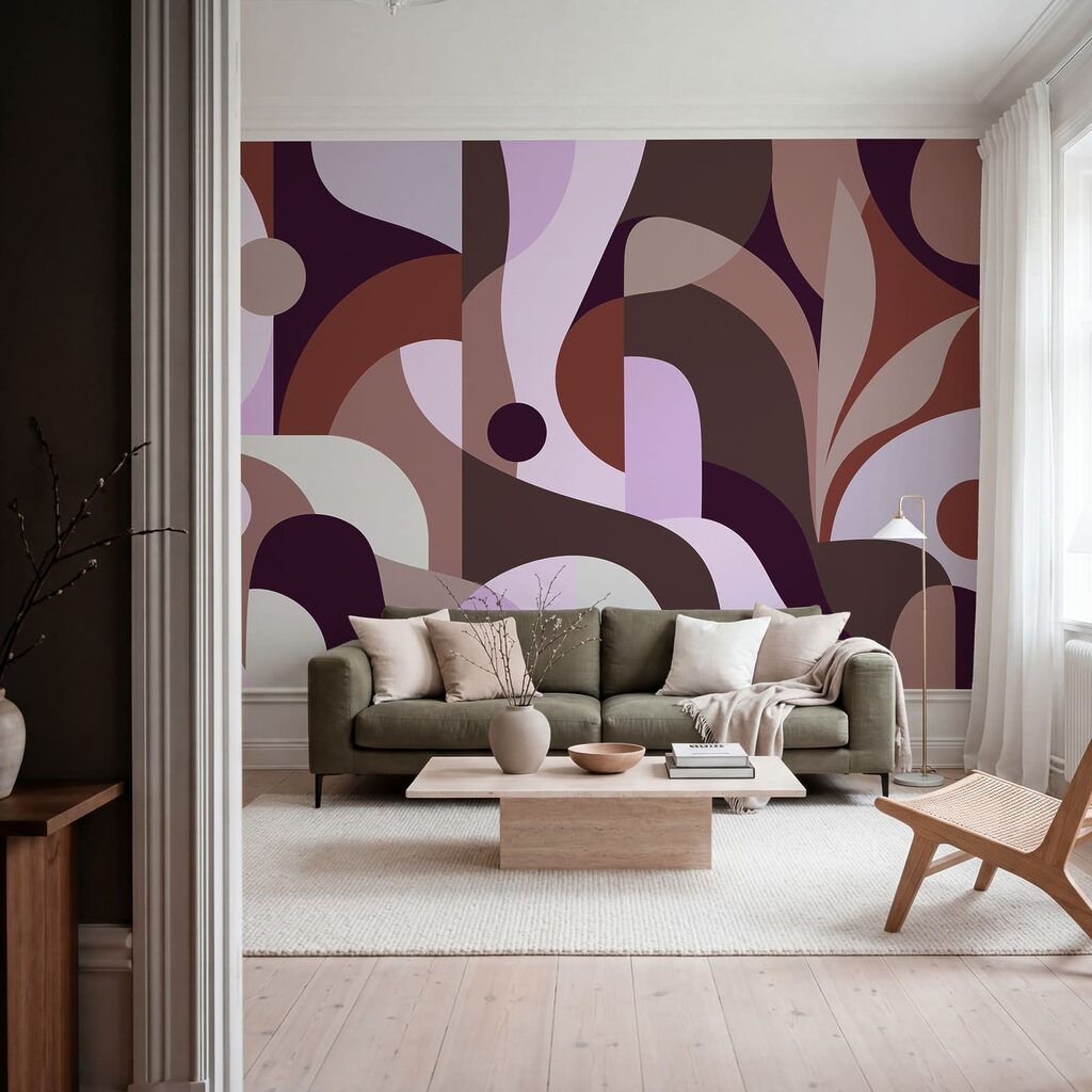 Faixas coloridas e ramos — interior 1