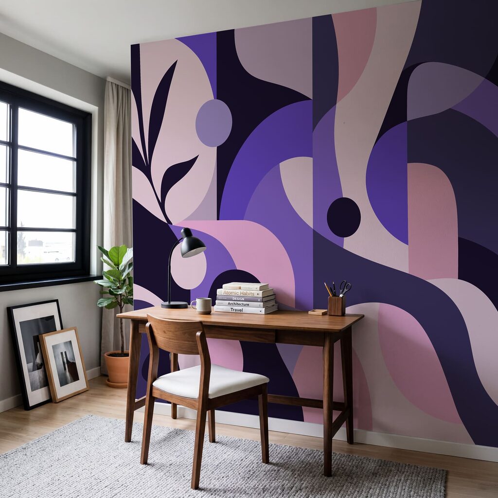 Faixas coloridas e ramos — interior 1