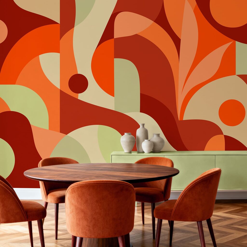Faixas coloridas e ramos — interior 1