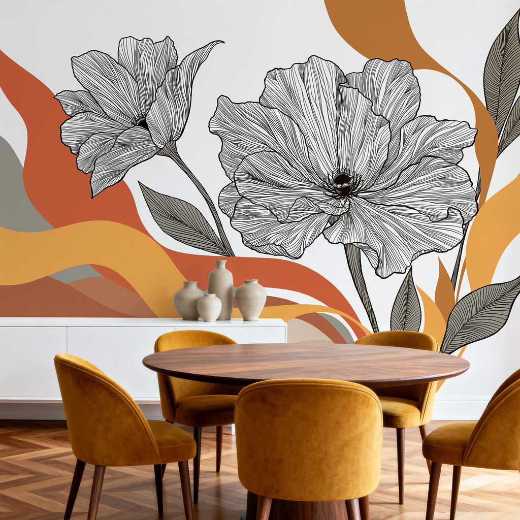 Flores de traço — interior 3