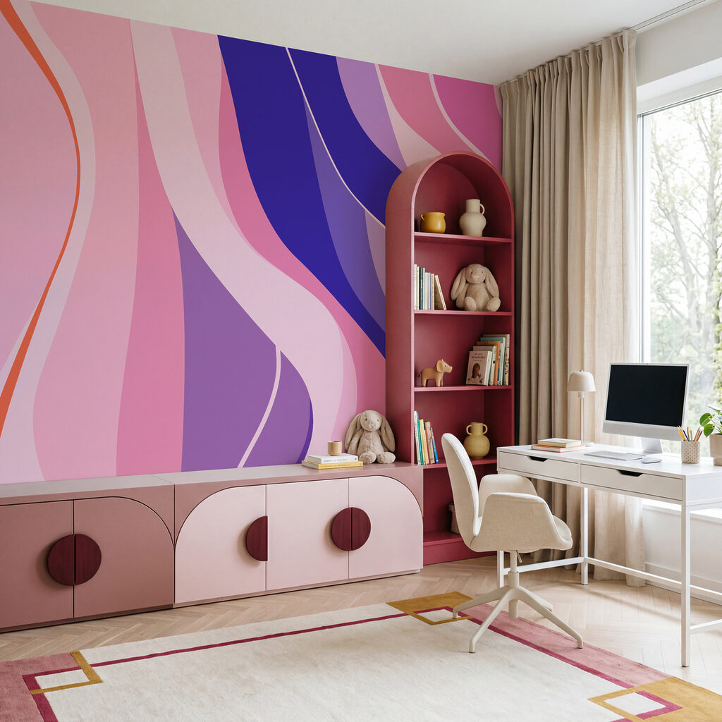 Fitas coloridas em ondas — interior 2