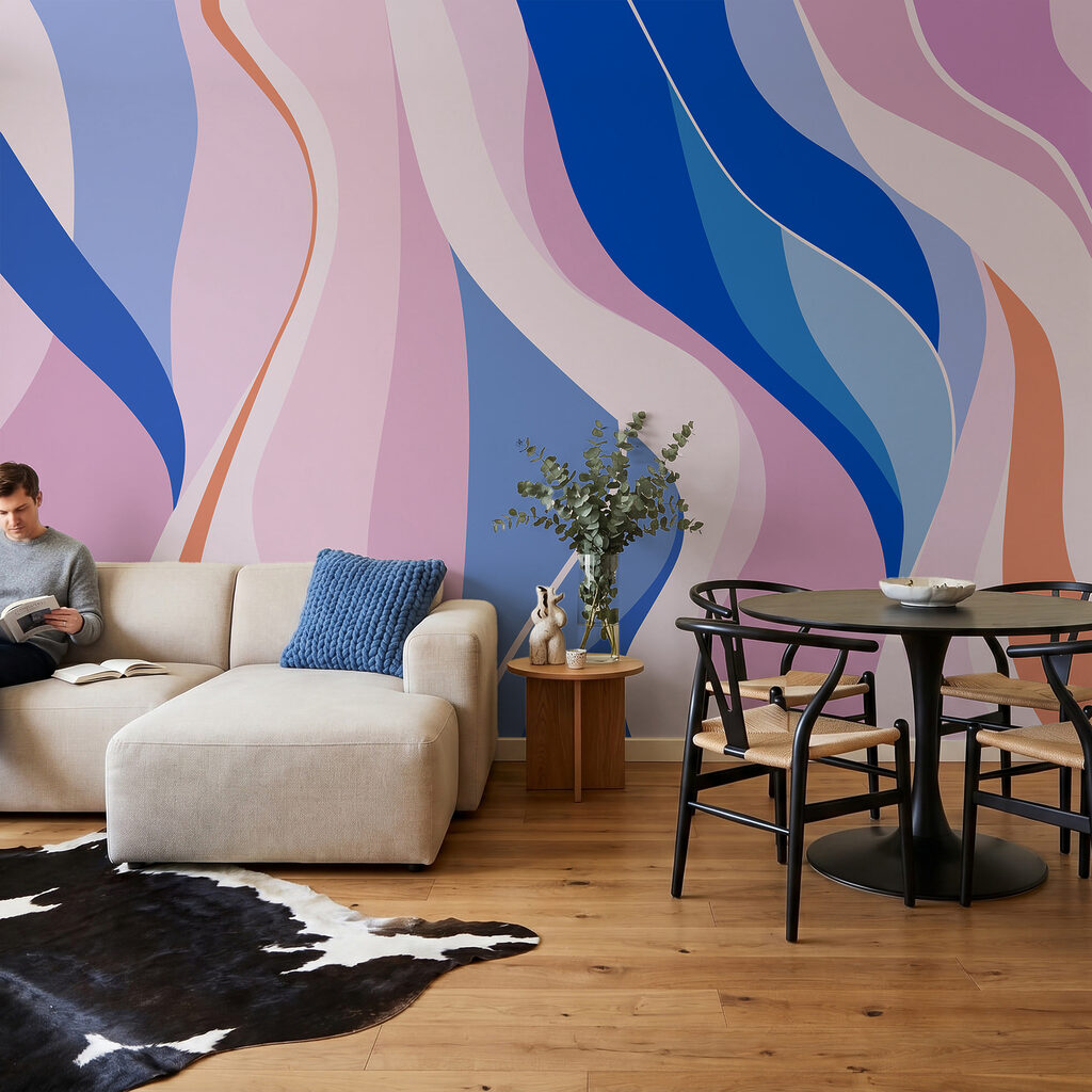 Fitas coloridas em ondas — interior 1