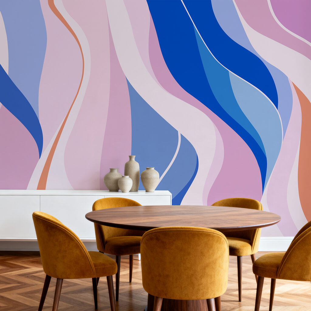 Fitas coloridas em ondas — interior 2