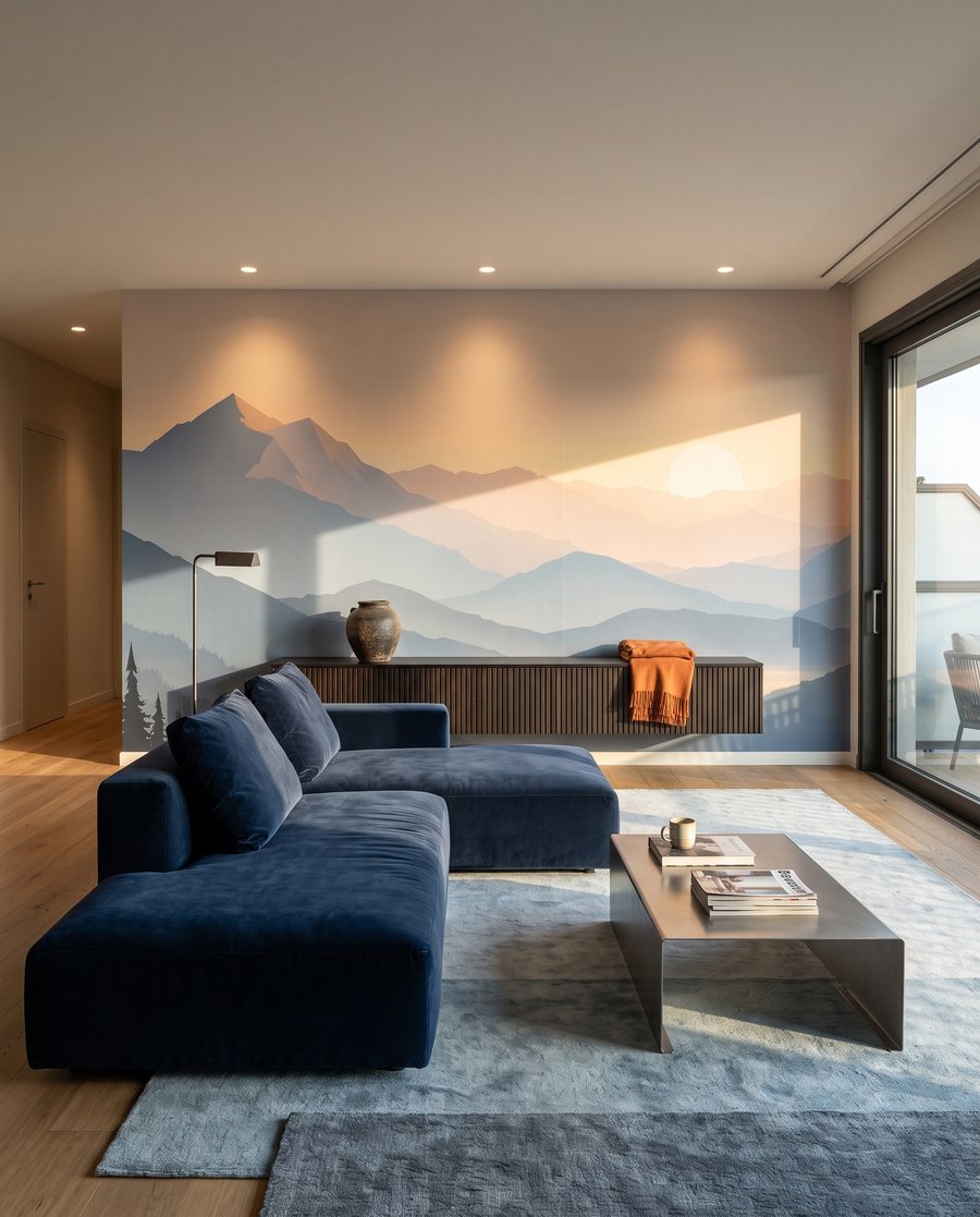 Lago montanhoso ao entardecer — interior 2