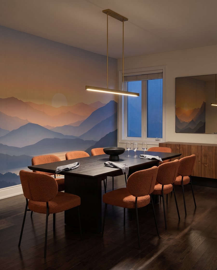 Lago montanhoso ao entardecer — interior 4