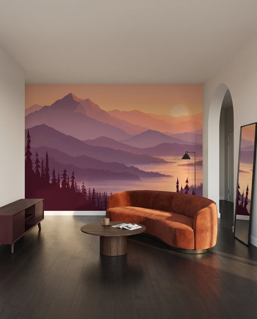 Lago montanhoso ao entardecer — interior 2