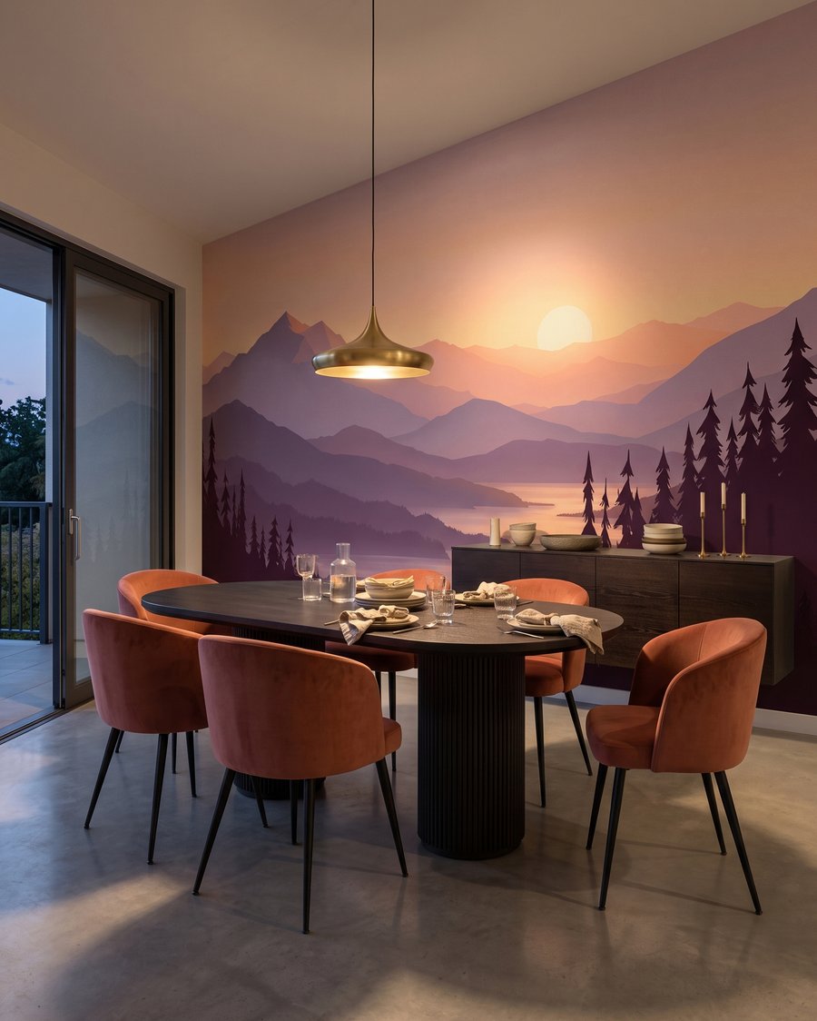 Lago montanhoso ao entardecer — interior 5