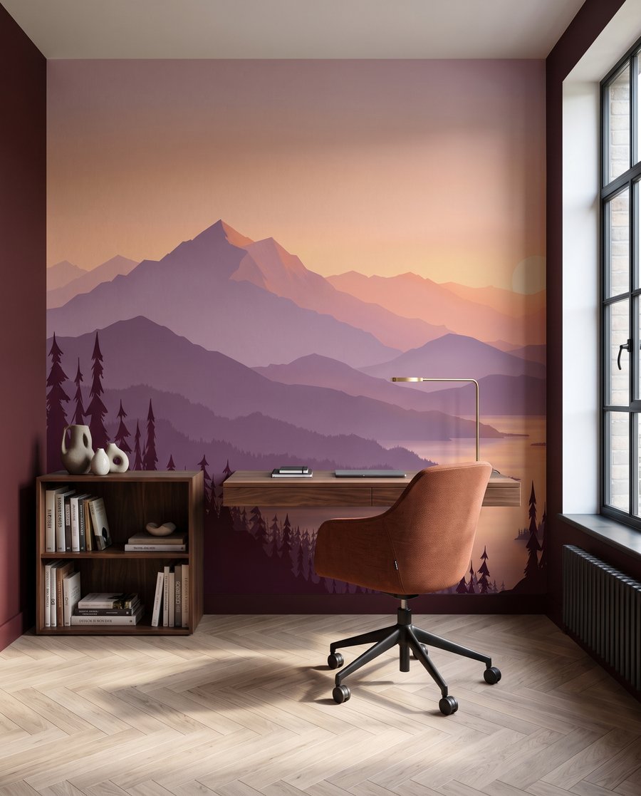 Lago montanhoso ao entardecer — interior 6