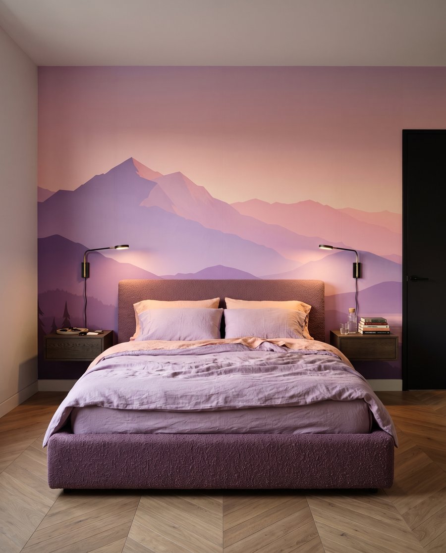 Lago montanhoso ao entardecer — interior 1