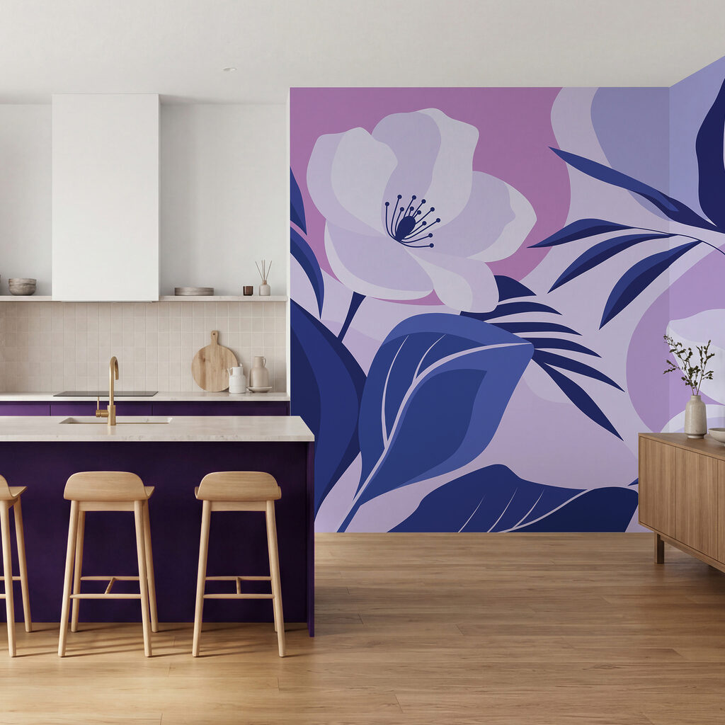 Flores entre folhas coloridas — interior 3