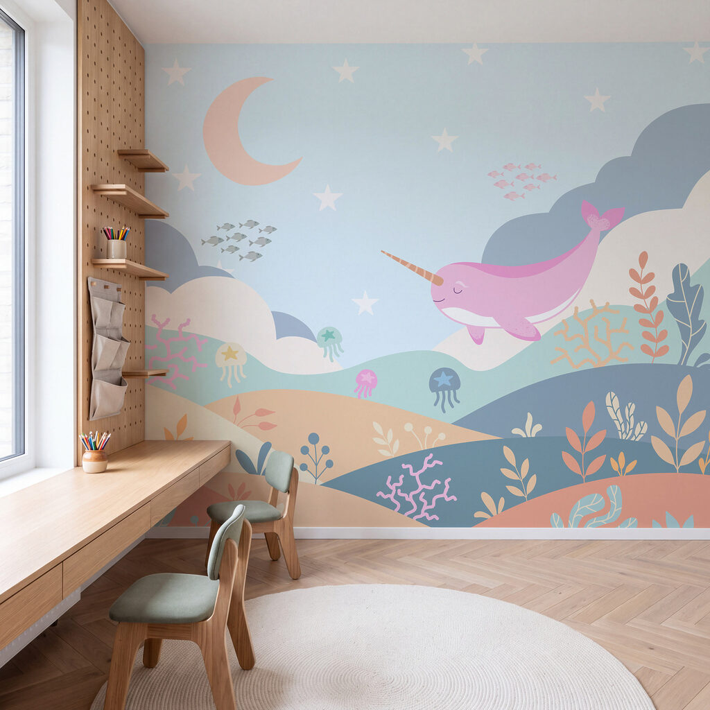 Narval sobre jardins marinhos — interior 2