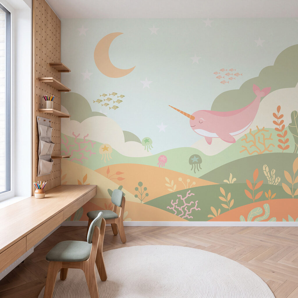 Narval sobre jardins marinhos — interior 2