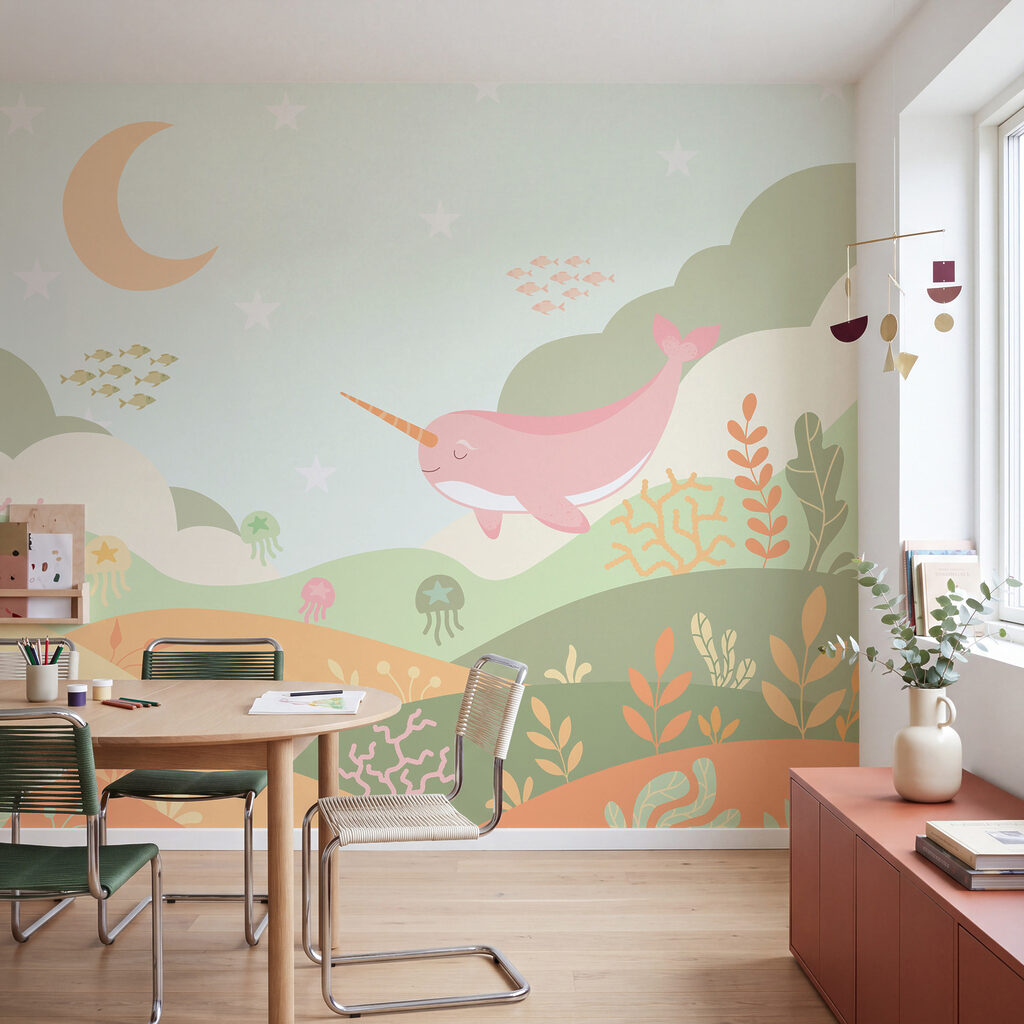 Narval sobre jardins marinhos — interior 1