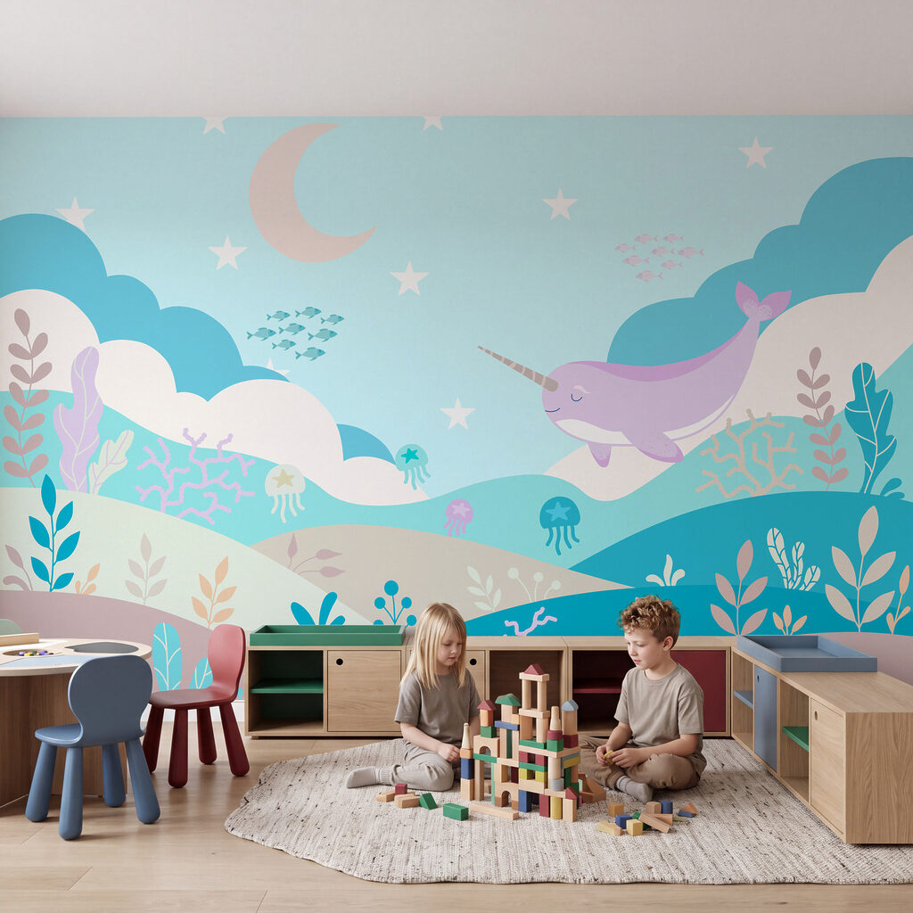 Narval sobre jardins marinhos — interior 3