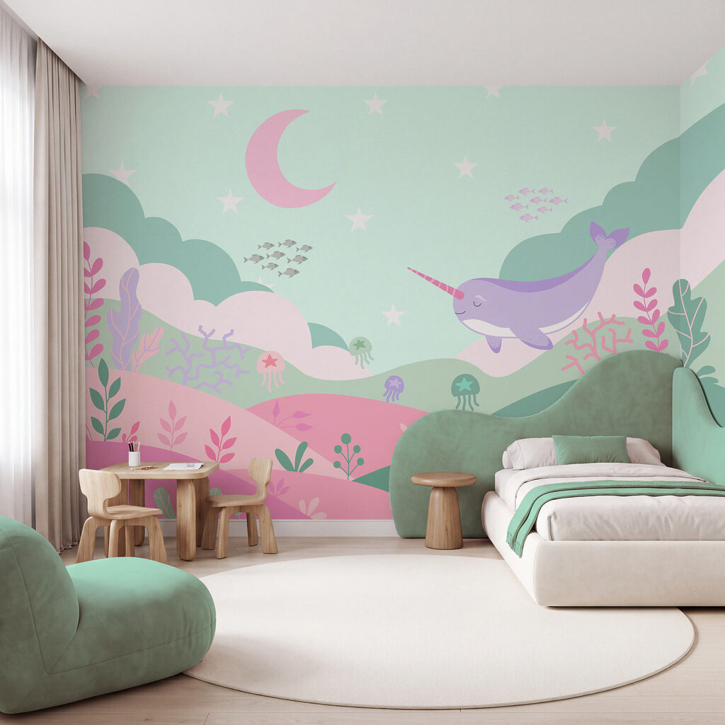 Narval sobre jardins marinhos — interior 1