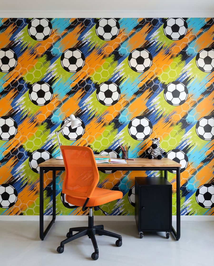 Futebol em traços num interior