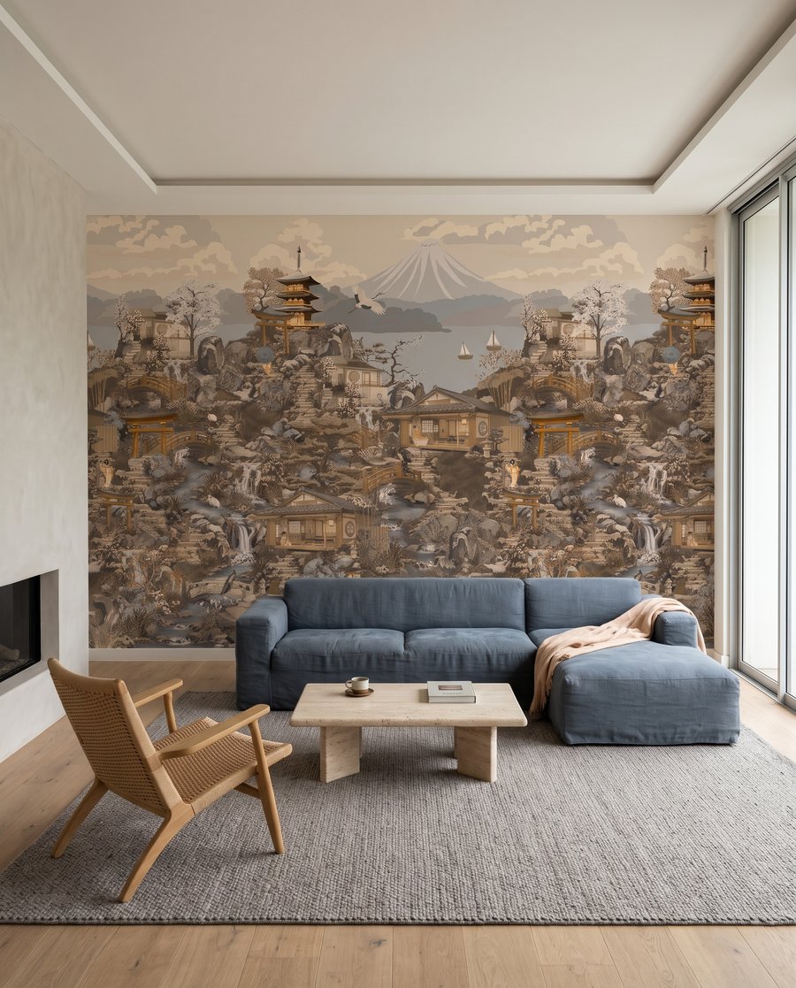 Pagodes numa paisagem densa — interior 4