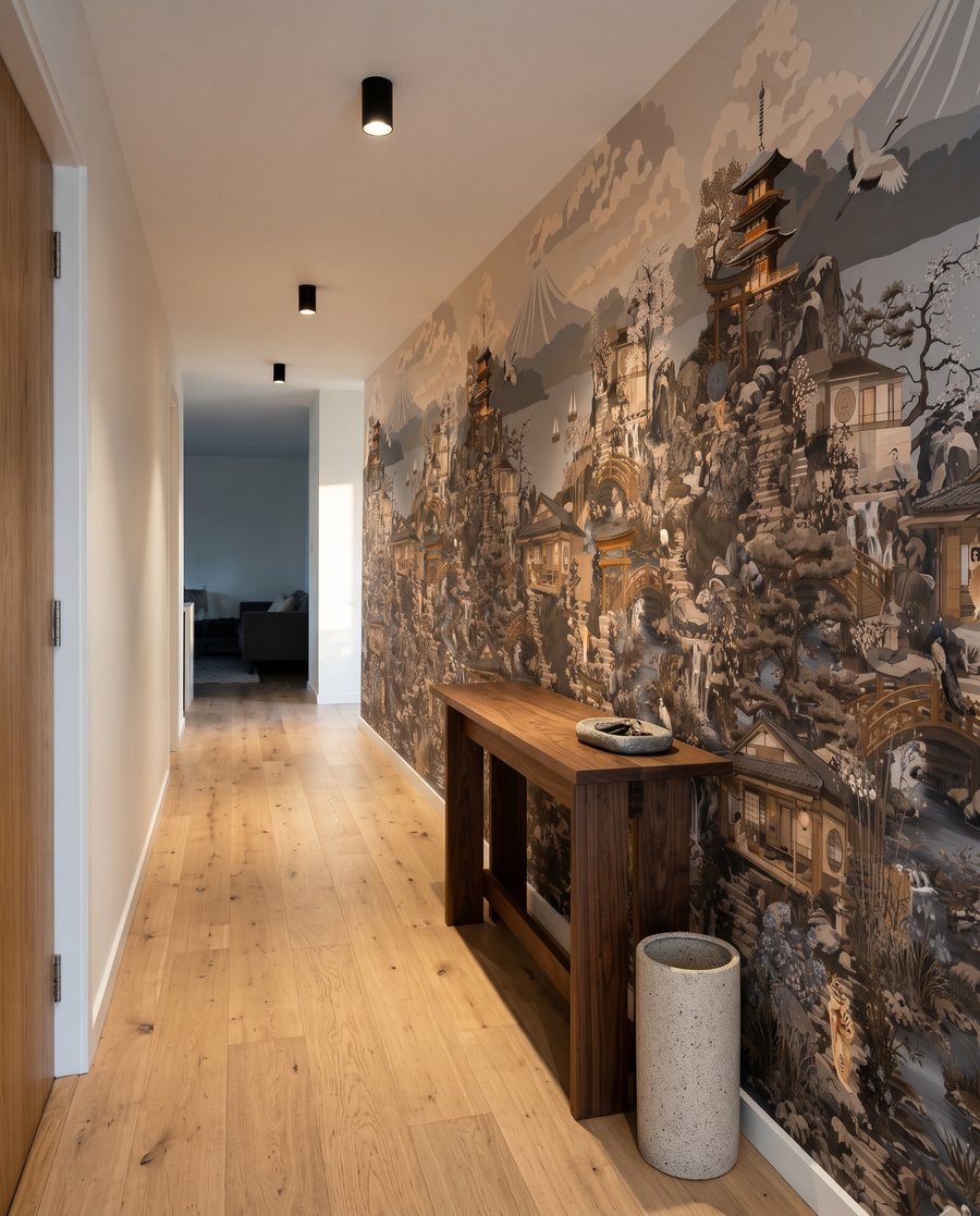 Pagodes numa paisagem densa — interior 7