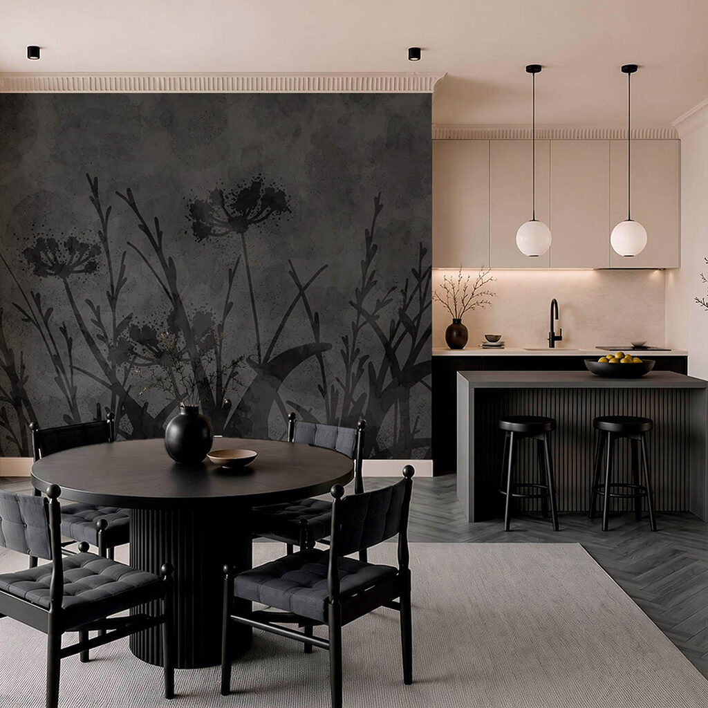 Flores em sombra negra — interior 3