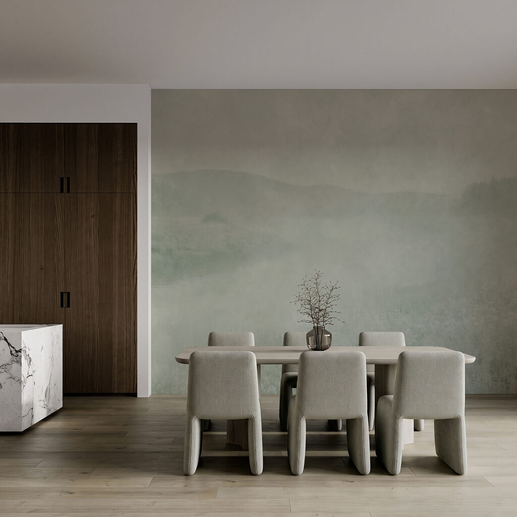 Colinas verdes na neblina — interior 3