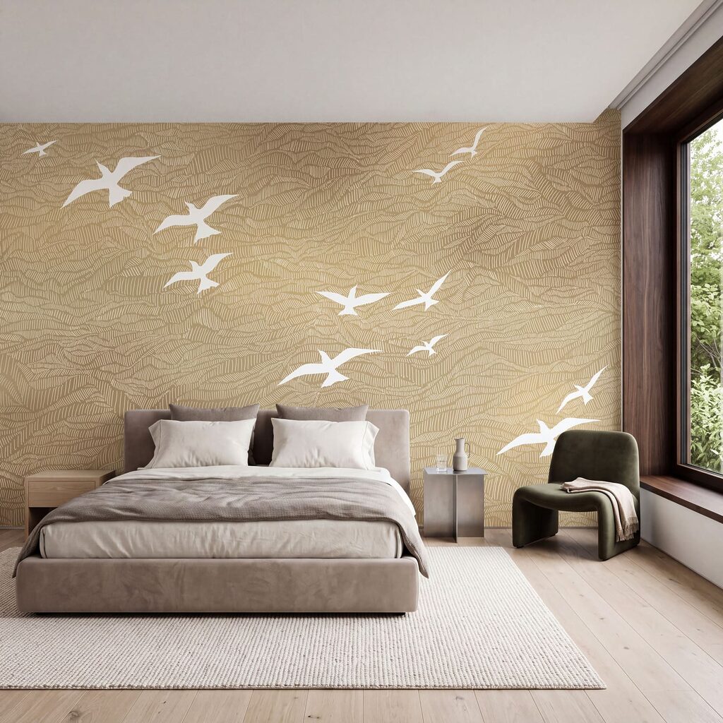 Aves brancas sobre ondas — interior 2
