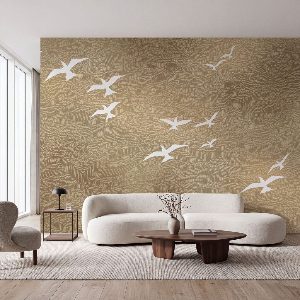 Aves brancas sobre ondas — interior 3