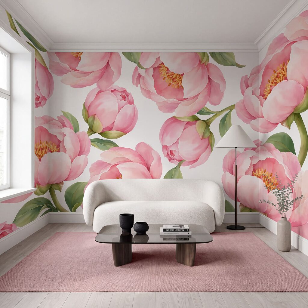 Flores cor-de-rosa abertas — interior 3