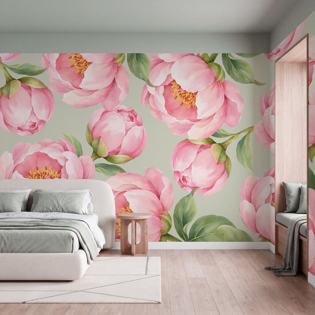 Flores cor-de-rosa abertas — interior 1
