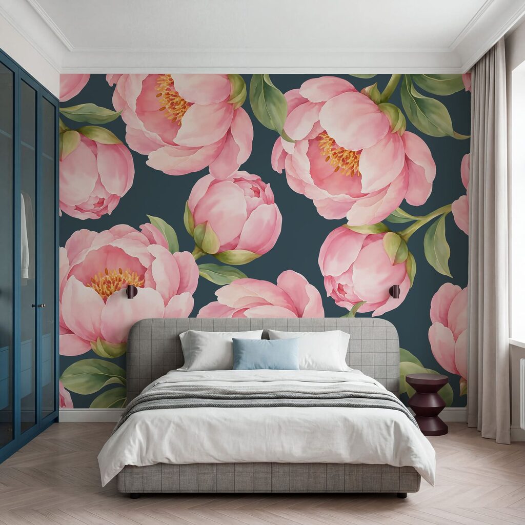 Flores cor-de-rosa abertas — interior 1
